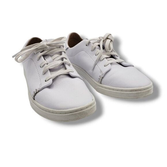 Olukai Pehuea Li 'Ili Sneaker Womens 6.5 White Leather Convertible - Picture 2 of 10